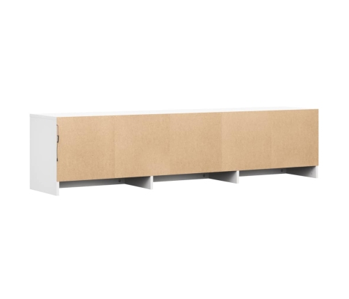 Mueble de TV con LED madera de ingeniería blanco 165x34x40 cm