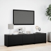 Mueble de TV con LED madera de ingeniería negro 165x34x40 cm