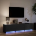 Mueble de TV con LED madera de ingeniería negro 165x34x40 cm