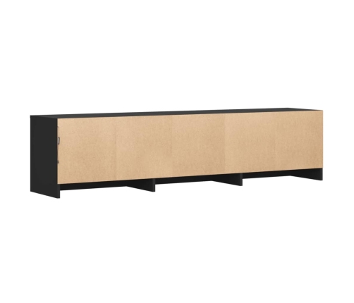 Mueble de TV con LED madera de ingeniería negro 165x34x40 cm