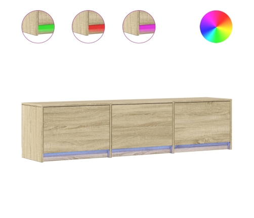 Mueble de TV LED madera de ingeniería roble Sonoma 165x34x40 cm