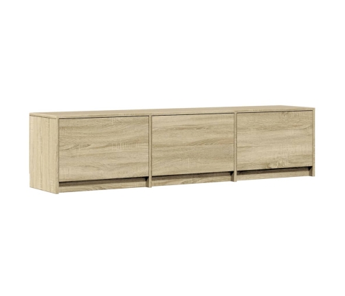 Mueble de TV LED madera de ingeniería roble Sonoma 165x34x40 cm