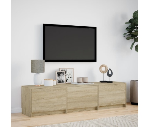 Mueble de TV LED madera de ingeniería roble Sonoma 165x34x40 cm