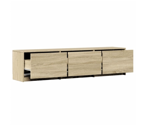 Mueble de TV LED madera de ingeniería roble Sonoma 165x34x40 cm