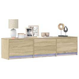 Mueble de TV LED madera de ingeniería roble Sonoma 165x34x40 cm