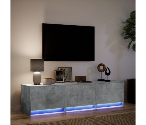 Mueble de TV LED madera ingeniería gris hormigón 165x34x40 cm