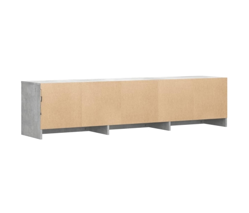 Mueble de TV LED madera ingeniería gris hormigón 165x34x40 cm