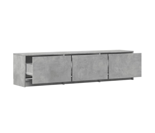 Mueble de TV LED madera ingeniería gris hormigón 165x34x40 cm