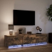 Mueble de TV LED madera ingeniería roble ahumado 165x34x40 cm