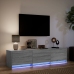 Mueble de TV con LED madera ingeniería gris Sonoma 165x34x40 cm