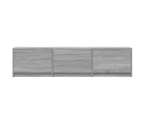 Mueble de TV con LED madera ingeniería gris Sonoma 165x34x40 cm