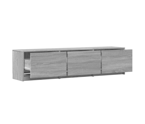 Mueble de TV con LED madera ingeniería gris Sonoma 165x34x40 cm