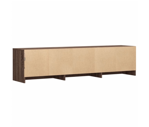 Mueble de TV LED madera ingeniería marrón roble 165x34x40 cm