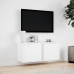 Mueble de TV de pared con luces LED blanco 80x31x35 cm