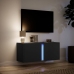 Mueble de TV de pared con luces LED negro 80x31x35 cm