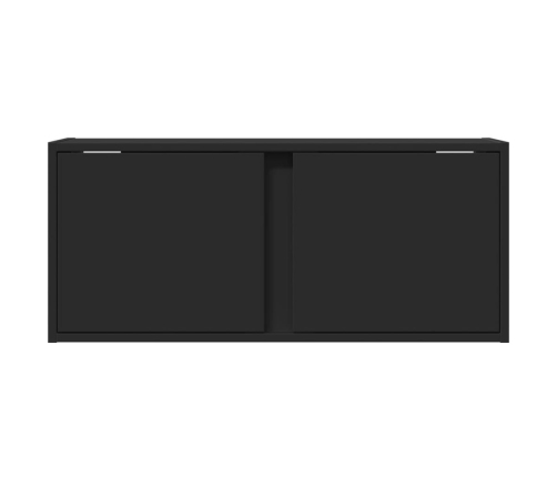 Mueble de TV de pared con luces LED negro 80x31x35 cm