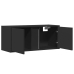 Mueble de TV de pared con luces LED negro 80x31x35 cm