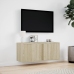 Mueble de TV de pared con luces LED roble Sonoma 80x31x35 cm