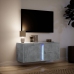 Mueble de TV de pared con luces LED gris hormigón 80x31x35 cm