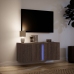 Mueble de TV de pared con luces LED roble marrón 80x31x35 cm