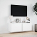 Mueble de TV de pared con luces LED blanco 100x31x35 cm