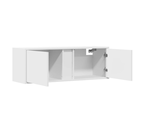 Mueble de TV de pared con luces LED blanco 100x31x35 cm