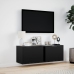 Mueble de TV de pared con luces LED negro 100x31x35 cm