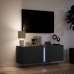 Mueble de TV de pared con luces LED negro 100x31x35 cm