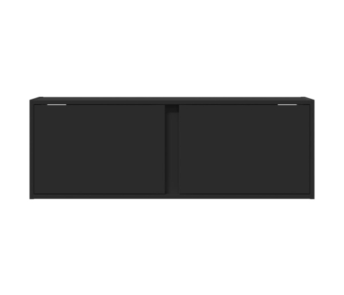 Mueble de TV de pared con luces LED negro 100x31x35 cm