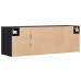 Mueble de TV de pared con luces LED negro 100x31x35 cm