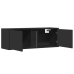 Mueble de TV de pared con luces LED negro 100x31x35 cm