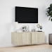 Mueble de TV de pared con luces LED roble Sonoma 100x31x35 cm