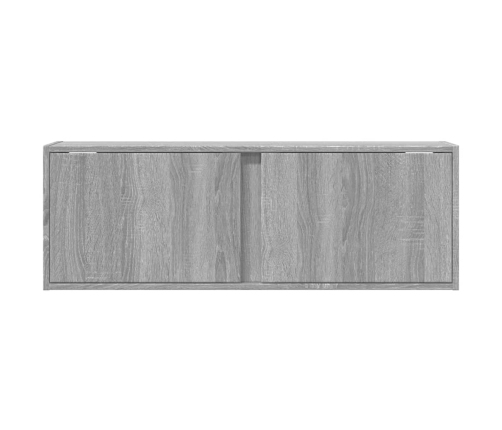 Mueble de TV de pared con luces LED gris Sonoma 100x31x35 cm