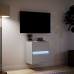 Mueble de TV de pared con luces LED blanco 41x31x45 cm