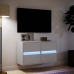 Muebles de TV de pared con luces LED 2 uds blanco 41x31x45 cm