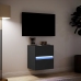 Mueble de TV de pared con luces LED negro 41x31x45 cm