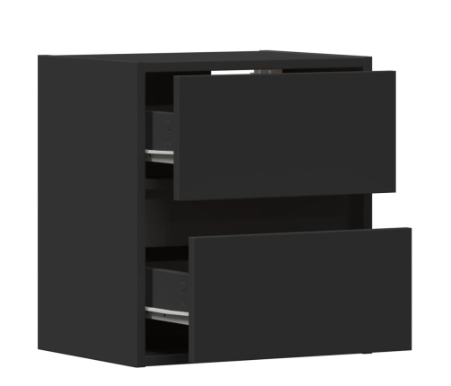 Mueble de TV de pared con luces LED negro 41x31x45 cm