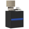 Muebles de TV de pared con luces LED 2 uds negro 41x31x45 cm