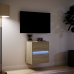 Mueble de TV de pared con luces LED roble Sonoma 41x31x45 cm