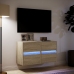 Muebles de TV de pared luces LED 2 uds roble Sonoma 41x31x45 cm