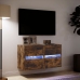 Muebles TV de pared luces LED 2 uds roble ahumado 41x31x45 cm