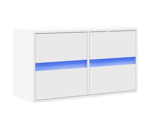 Mueble de TV de pared con luces LED blanco 80x31x45 cm