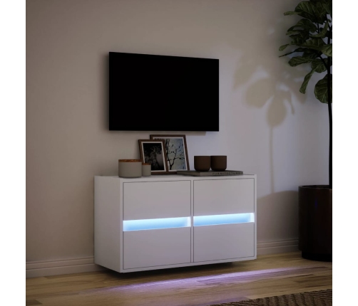 Mueble de TV de pared con luces LED blanco 80x31x45 cm