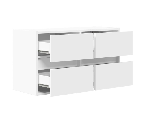 Mueble de TV de pared con luces LED blanco 80x31x45 cm