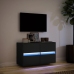 Mueble de TV de pared con luces LED negro 80x31x45 cm