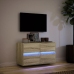 Mueble de TV de pared con luces LED roble Sonoma 80x31x45 cm