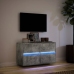 Mueble de TV de pared con luces LED gris hormigón 80x31x45 cm