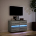 Mueble de TV de pared con luces LED gris Sonoma 80x31x45 cm