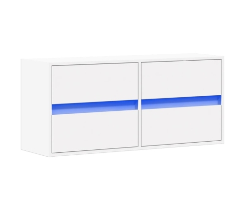 Mueble de TV de pared con luces LED blanco 100x31x45 cm