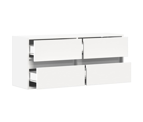 Mueble de TV de pared con luces LED blanco 100x31x45 cm